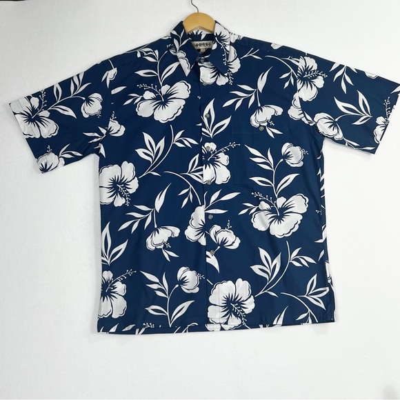 Campia Moda Hawaiian Men’s shirt Size Medium Tropical Blue/White - Picture 13 of 13